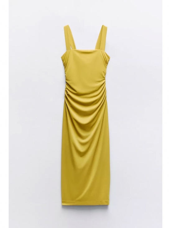 Zara Dresses & Skirts - Zara Mustard Yellow Midi Dress